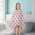 thumbnail image 6 of Pink Cartoon Unicorn Donut Pattern Hooded Bath Towel，50"x30" for Ages 3 To 12 Kids, Quick Dry Lightweight Soft Microfiber Hood Beach Towel Cover Up for Kids, 6 of 7