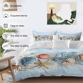 thumbnail image 3 of 3 Piece Blue Coastal Duvet Cover Set Twin Size,Microfiber Comforter/Quilt Cover with Corner Ties and 2 Pillowcases,Summer Nautical Beach Conch Starfish Coral All Season Bedding with Zipper Closure, 3 of 8