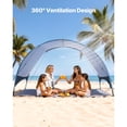 thumbnail image 4 of KFFKFF Beach Tent Sun Shelter for 4 Person, UPF 50+ Protection, Portable Sun Shade Canopy with Carrying Bag & Ground Stakes, Lightweight and Easy Setup Beach Umbrella, 4 of 9