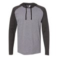 thumbnail image 2 of LAT - Fine Jersey Hooded Long Sleeve Raglan T-Shirt - 6917 - Granite Heather/ Vintage Smoke/ Black - 3XL, 2 of 3
