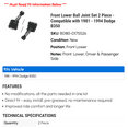 thumbnail image 2 of Front Lower Ball Joint Set 2 Piece - Compatible with 1981 - 1994 Dodge B350 1982 1983 1984 1985 1986 1987 1988 1989 1990 1991 1992 1993, 2 of 2
