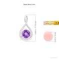 thumbnail image 3 of ANGARA Natural Solitaire Round Amethyst Infinity Twist Pendant in 925 Sterling Silver for Women (Size-6mm) | February Birthstone, Anniversary, Jewelry Gift for Women | Natural Amethyst Necklace, 3 of 9