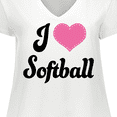 thumbnail image 4 of Inktastic I Love Softball Girls Sports Women's Plus Size V-Neck T-Shirt, 4 of 5
