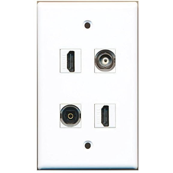RiteAV - 2 Port HDMI 1 Port Toslink 1 Port BNC Wall Plate