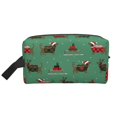 thumbnail image 2 of Uemuo Christmas Dachshund Pattern Portable Toiletry Bags with Handle, Waterproof travel Make up Bags for Women, Large Capacity Travel Cosmetic Bags, 2 of 9