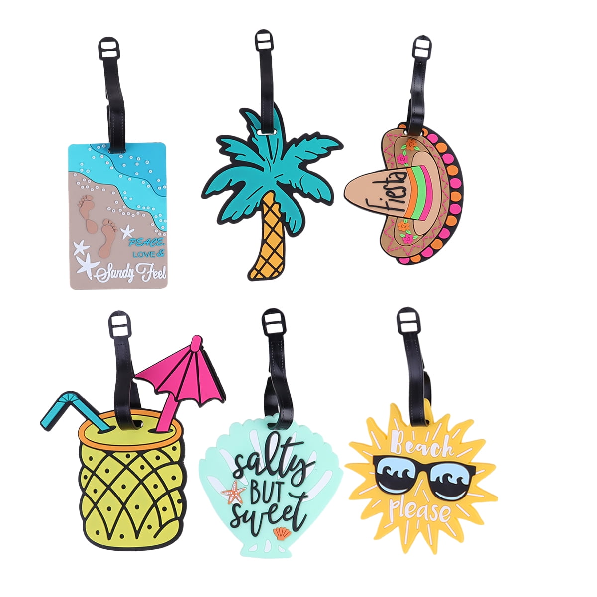 Leather Luggage Tag Summer Ice Cream Popsicle Mint Luggage Tags For Suitcase Travel Lover Gifts For Men Women 4 PCS