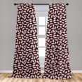 thumbnail image 4 of Ambesonne Retro Curtains, Abstract Monochrome Leaves, Pair of 28"x95", Dark Maroon and White, 4 of 4