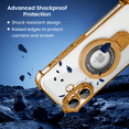 thumbnail image 3 of Entronix Magnetic Clear Case for iPhone 16, Built-in Kickstand Ring Shockproof Bumper, Gold, 3 of 7