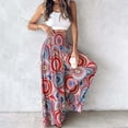 thumbnail image 2 of Angala Women's Vintage Floral High Waist Wide Leg Pants Casual Loose Fit Trousers Stylish Beautiful Women's Casual Pants, 2 of 5