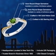 thumbnail image 2 of Gem Stone King 925 Sterling Silver and 10K Yellow Gold Green Tourmaline and White Lab Grown Diamond 3 Stone Engagement Ring for Women (0.48 Cttw, Gemstone October Birthstone, Size 5), 2 of 6