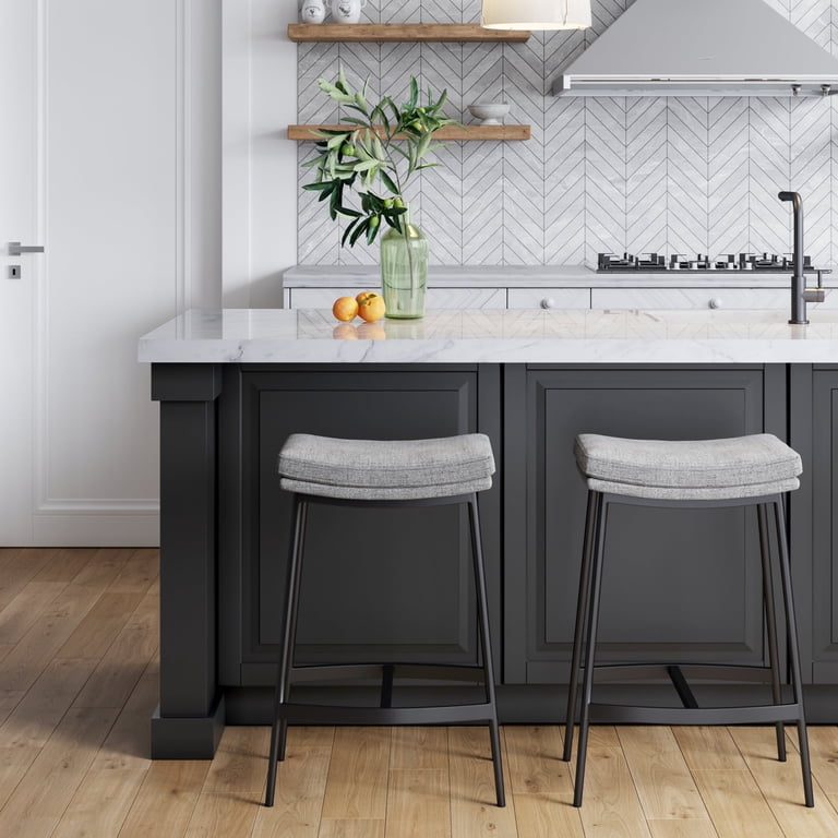 salsation サルセーション クロップトップス ダークブラウン Nathan James Arlo Modern Backless Upholstered Kitchen Counter Bar