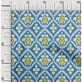thumbnail image 2 of oneOone Rayon Blue Fabric Asian Ikat Craft Projects Decor Fabric Printed By The Yard 56 Inch Wide, 2 of 4