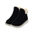 thumbnail image 3 of Frontwalk Womens Ankle Booties Round Toe Snow Boots Plush Lining Winter Warm Shoes Work Comfort Ladies Slip On Black 7.5, 3 of 6