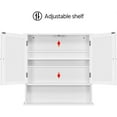thumbnail image 4 of Yaheetech Armoire Murale avec Doubles Portes Miroir et Tablette Ajustable, Blanc, 4 of 7