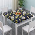 thumbnail image 3 of Yellow Lemon Fruits DarkBlue Pattern Square Fitted Tablecloth with Elastic Edge,Square Table Cover,Washable Elastic Table Cover for Home Kitchen Party Decor 36"x36", 3 of 6