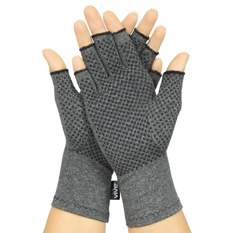 Arthritis Gloves with Grips by Vive Textured Open Finger Compression