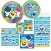 Shark Party Birthday Party Tableware Supplies Includes Dinner Plates, Dessert Plates, Lunch Napkins, Beverage Napkins, 1 Table Cover, Happy Birthday Candles, AND 20 More Candles!