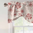 thumbnail image 4 of Red Flowers Tie Up Valance Curtains for Windows, Kitchen Curtains Window Treatments, Retro Botanical Pastoral Leaved Farm Short Window Shades Valances for Bedroom Bathroom Cafe 42"x12", 4 of 8