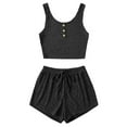 thumbnail image 1 of cfhntfmh Women 2 Piece Ribbed Pajama Set Sleeveless Crop Cami Tops and Shorts Lounge Sleepwear Pj Set, 1 of 5