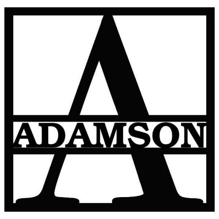 Family Decor Letters Personalized Square Family Monogram Letter and Family Name Metal Sign; 11.5 inches Options A-Z available ()
