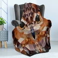 thumbnail image 4 of Geometric Soft Flannel Fleece Throw Blanket, Mosaic Owl Head in Linked Angled Triangle Forms Retro Style Funk Boho Design, Cozy Plush for Indoor and Outdoor Use, 70" x 90", Orange Brown, by Ambesonne, 4 of 5