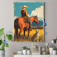 thumbnail image 4 of UXIEQU Cowboy Horse Dog Western Canvas Wall Art 15.75x11.81 Inches, 4 of 8