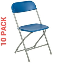 10 PACK 300 Lbs Weight Capacity Commercial Quality Blue Stackable Plastic Folding Chair