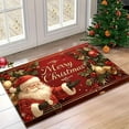 thumbnail image 2 of PuSpu Christmas Entrance Mat 80x50cm Red Polyester Santa+Bells Decor Absorbent Non-Slip Hallway/Toilet Rug Holiday Home Decor Dust-Trap Floor Protector, 2 of 6