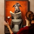 thumbnail image 6 of Scottish Deerhound Dog Canvas Wall Art for Bedroom Living Room Home Decor,Funny Dog Canvas Sitting on The Toilet Animal Pattern Office Artworks, modern wall decor, Ready to Hang, 6 of 6