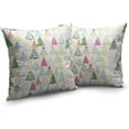 thumbnail image 6 of Colorful Christmas Tree Pillow Covers 18x18 Set of 2 Watercolor Xmas Pine Trees Throw Pillow Cover Winter Holiday Decor Pillow Cases Farmhouse Outdoor Christmas Pillowcase for Home Party Sofa, 6 of 6