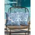 thumbnail image 3 of Outdoor Pillows Waterproof, Blue Monstera Deliciosa Throw Pillows with Inserts Included, Summer Botanical Tropical Indoor Outdoor Decorative Lumbar Pillow for Bed/Couch/Patio 16"x16", 2Pcs, 3 of 8