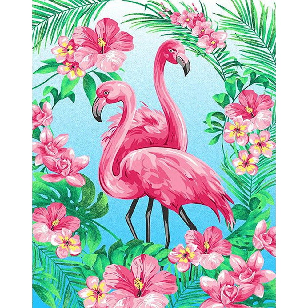 Full Drill 5D Diamond Painting Flamingo Couple Cross Stitch Kits Craft Art Decor