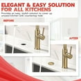 thumbnail image 2 of 2 Inch Kitchen Sink Hole Cover Faucet Hole Cover Stainless Steel Wash Basin Kitchen Sink Tap Hole Plate Stopper Cover Blanking Metal Plug, Sealed Decoration Hole Cover (Brushed Gold), 2 of 6