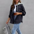 thumbnail image 5 of Womens Denim Jackets Lightweight Casual Button up Long Sleeve Windbreaker Outerwear Active Plus Size Solid Color Soft Vintage Fashion Sports Basic Jean Jacket with Pockets, 5 of 9