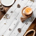 thumbnail image 3 of Rabbits Pine Cone Table Runner - 36 Inch Long Sweet Home Texture Farmhouse Grey Wooden Cotton and Linen Blended Dress Scarves Farmhouse Table Runner for Kitchen Dining, Coffee Table, 13" x 36", 3 of 8