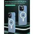 thumbnail image 3 of Magnetic Case for iPhone 14 Plus Case,[MIL-Grade Drop Tested & Compatible with MagSafe] Translucent Matte Back with Aluminum Alloy Keys 6.7 Inch, Light Blue, 3 of 12