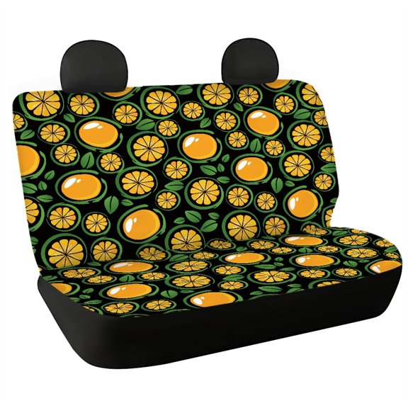 Psesaysky Orange Fruit Full Wrap Car Seat Cover for Car Interior Automotive, Comfortable Rear Bench Seat Covers Stretch Car Back Seat Cover Protectors