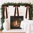 thumbnail image 4 of 10Pcs 20"x8" Velvet Christmas Tree Bows, Vintage Ribbon Tree Topper Bows, Ornaments for Staircase Garland Wreath Holiday Home DIY Crafts Christmas Decorations( Deep Brown ), 4 of 10