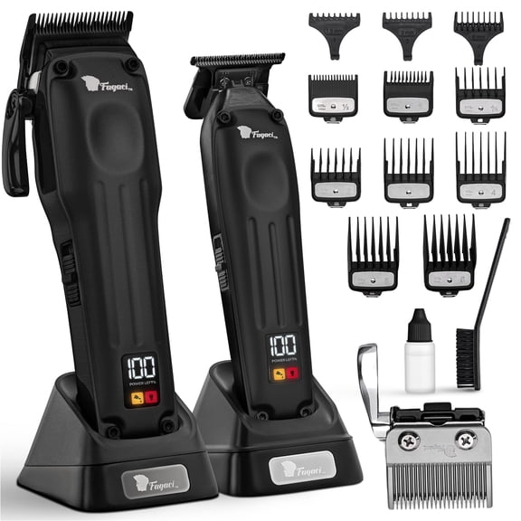 Fagaci Professional Hair Clippers for Men with Superior Precision, Brushless Motor Barber Clippers and Trimmers Set