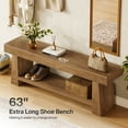 thumbnail image 4 of Tribesigns 63" Wooden Entryway Bench with 2-Tier Shoe Storage, Farmhouse Indoor Seat, 4 of 11