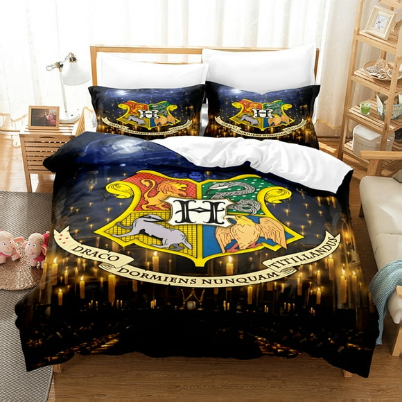 Harry Potter Bedding Three-piece Set, Bed Sheet Duvet Cover Suit, Microfiber, Duvet Cover-SinKeeU