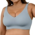 thumbnail image 2 of Kureaily Women's Thin Vest Soft Support Large Chest Small Half Fixed Cup Breathable Bra No Underwire Bra, 2 of 4