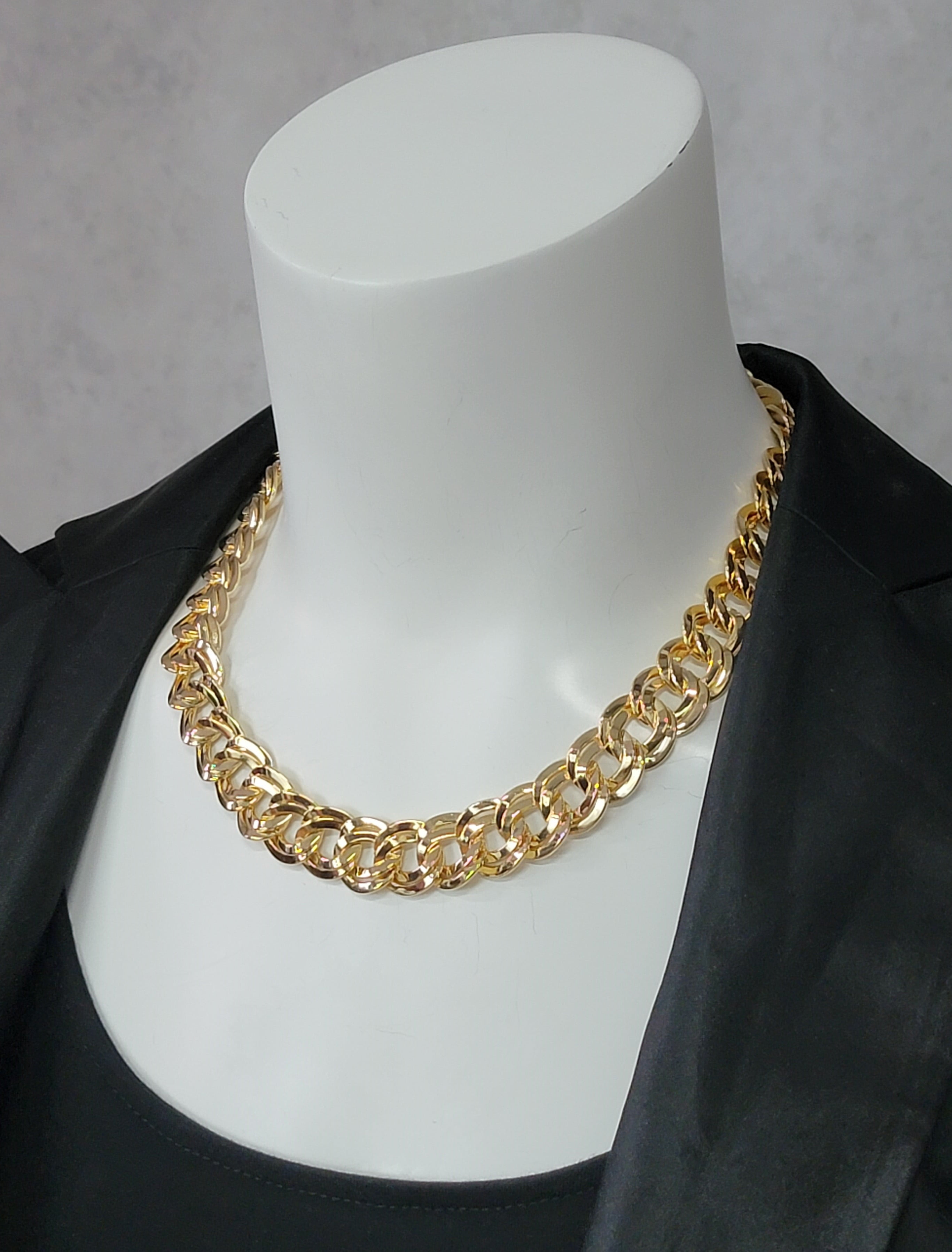 TUOKAY Faux 18K Gold Rope Chain 8mm thick Fake Gold Rope Chain Necklace Not  Real Gold Chain 24