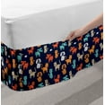 thumbnail image 2 of Animals Bed Skirt, Cartoon Style Cat Dog and Mouse Silhouettes Funny Characters on a Dark Background, Elastic Bedskirt Dust Ruffle Wrap Around for Bedding Decor, 4 Sizes, Multicolor, by Ambesonne, 2 of 2