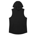 thumbnail image 3 of JIAYUE Men Tank Top Sleeveless With Front Pocket Solid Color Hoodies For Gym Training And Fitness Workouts, 3 of 3