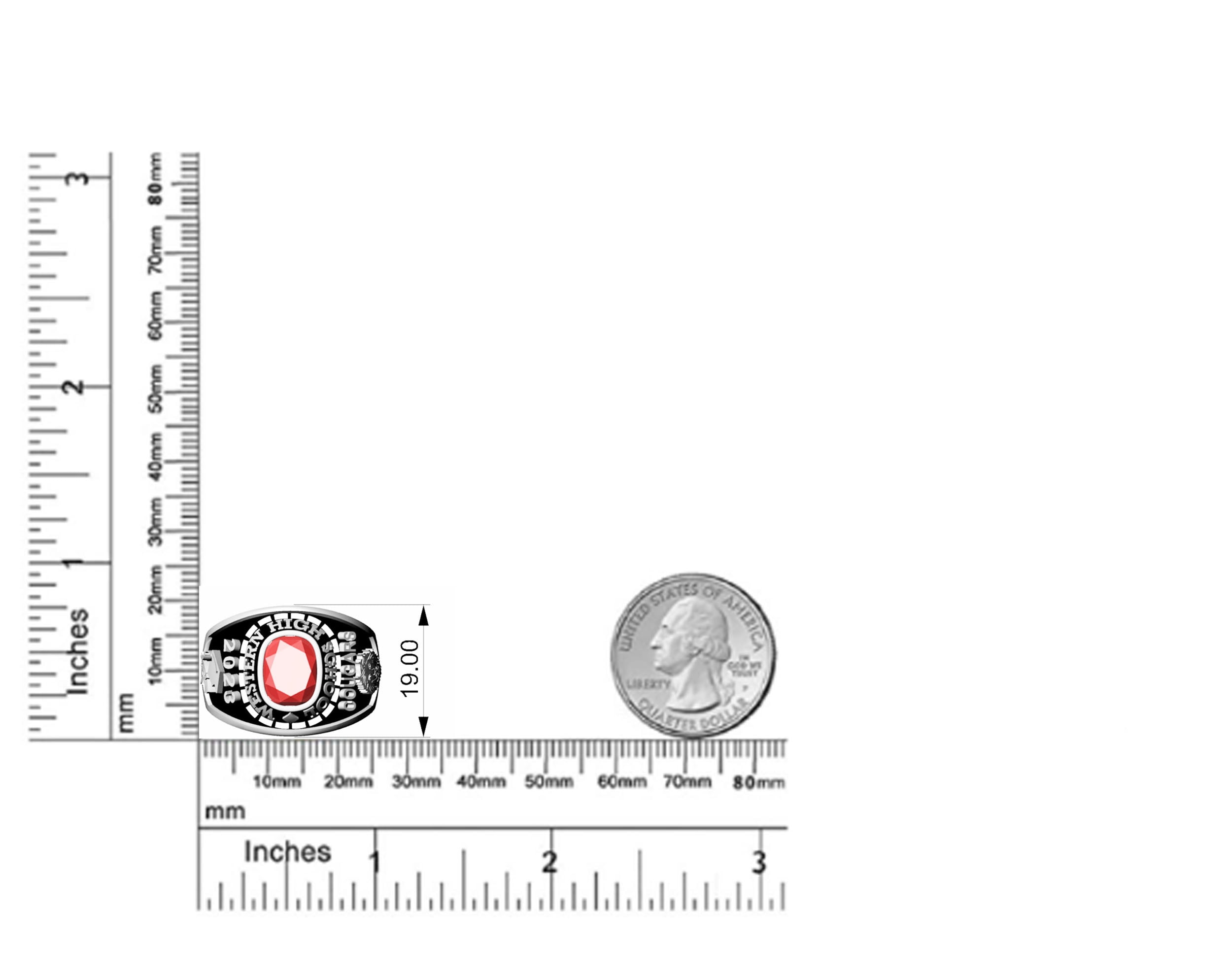 Mementos USA Customized Sterling Silver Class Rings for Men High School College-Platinum-Ultimate