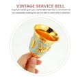thumbnail image 4 of Retro Golden Hand Bell for Daily Use Vintage Zinc Alloy Table Bell with Clear Sound 3 Inch, 4 of 8