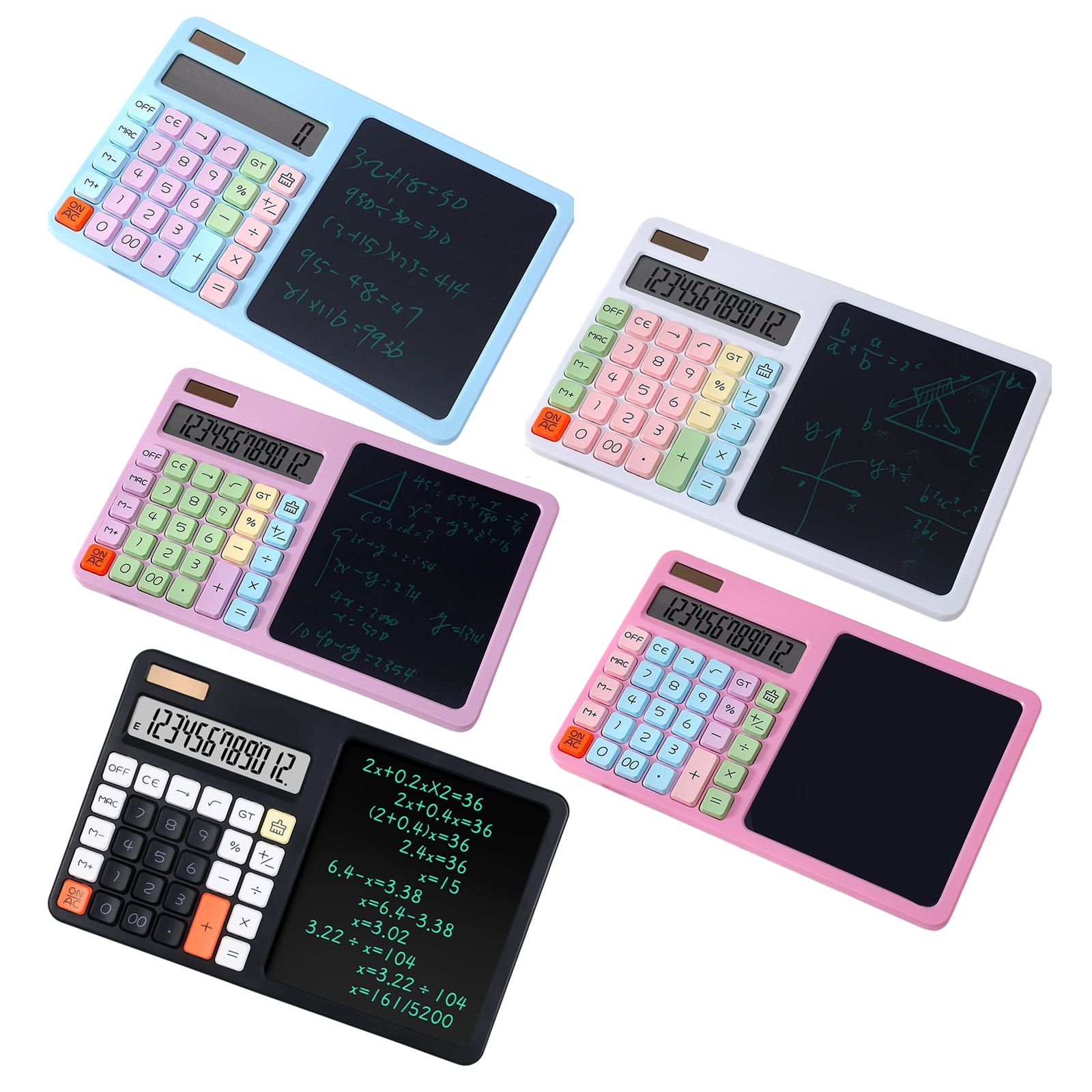 2. Solar Desktop Calculator 12-Digit LCD Display with Writing Pad, Power Supply for Business Accounting