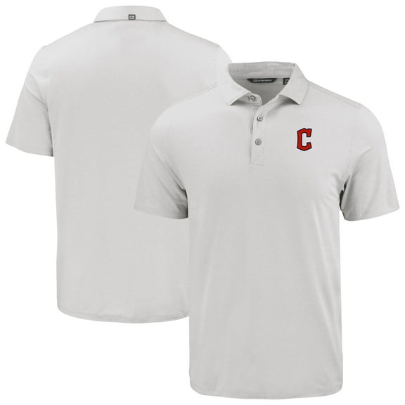 Men's Cutter & Buck White Cleveland Guardians Coastline Epic Comfort Eco Recycled Polo