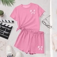 thumbnail image 4 of Zpanxa Ensembles d'Été pour Filles Imprimé Col Rond T-Shirt à Manches Courtes avec Shorts Ensemble Sportif 2 Pcs 9-10 Ans, 4 of 6